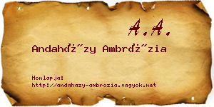 Andaházy Ambrózia névjegykártya